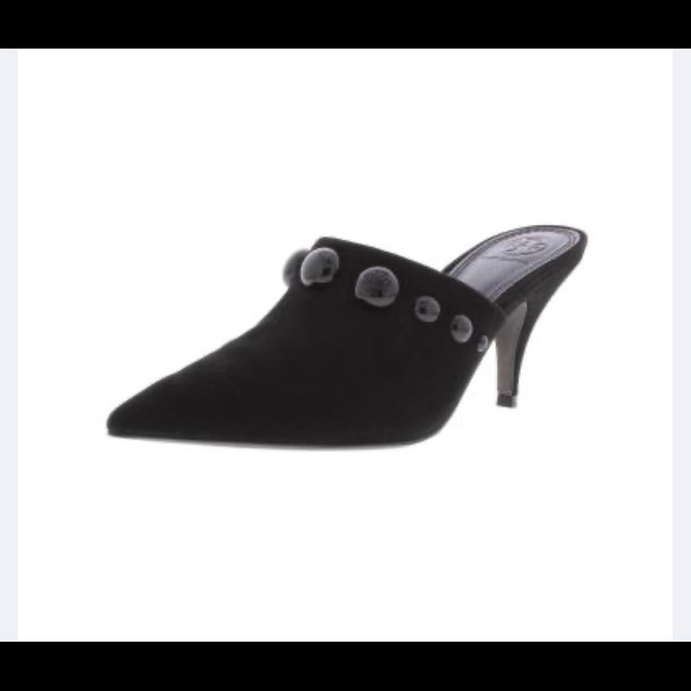 Tory Burch Black Pointed Studded Mule
